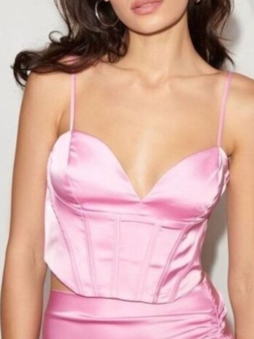 dynamite satin pink corset top